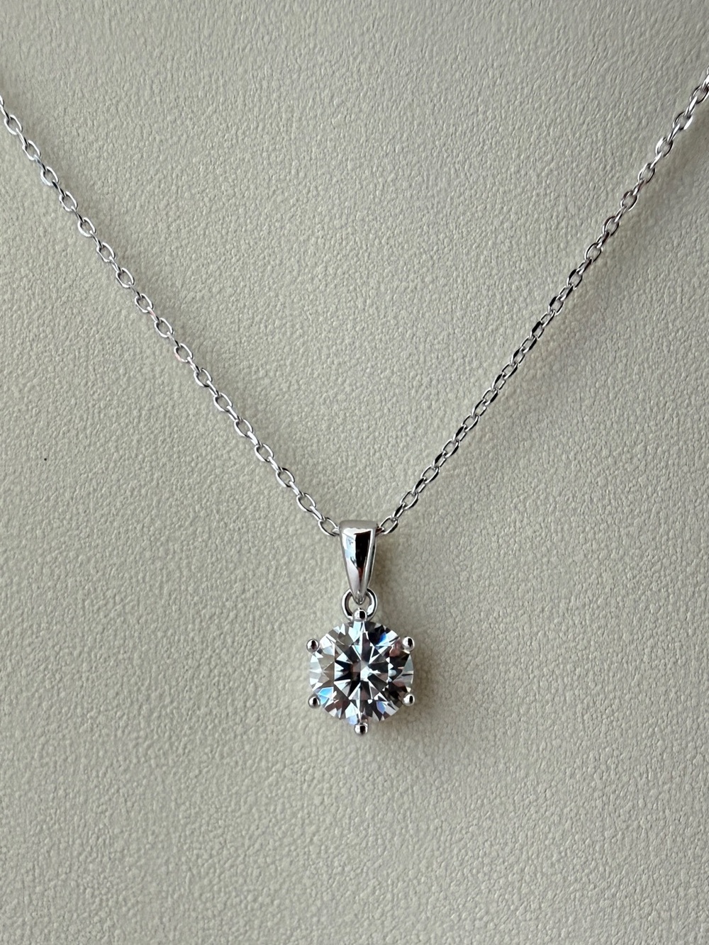 S925 Solitaire Moissanite Diamond Pendant Necklace